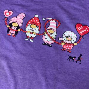 Be Kind Heart Gnome **YOUTH** Heather Team Purple