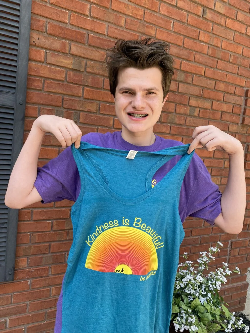 Be Beautiful TEAL, Heather Racerback Tank